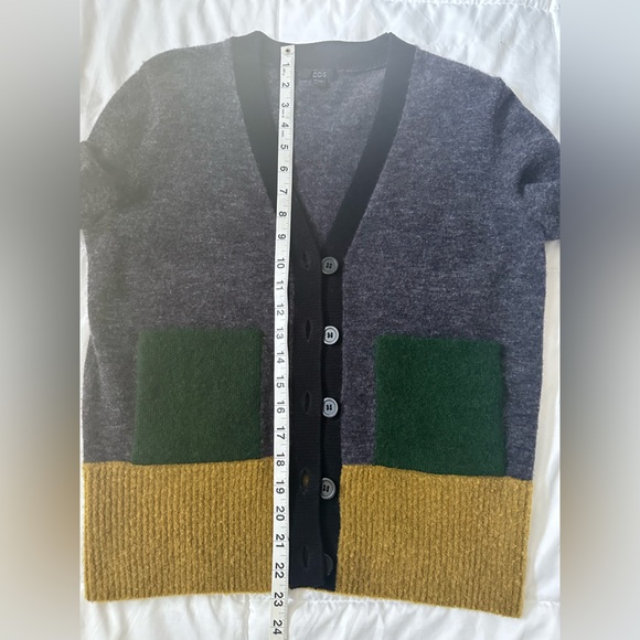 COS Multicolor Color Block V-Neck Cardigan - Picture 7 of 10